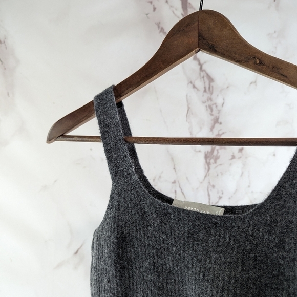 Everlane Tank Top Women Gray Cozy Stretch Cami Sweater Crop Wool Yak - Picture 6 of 10